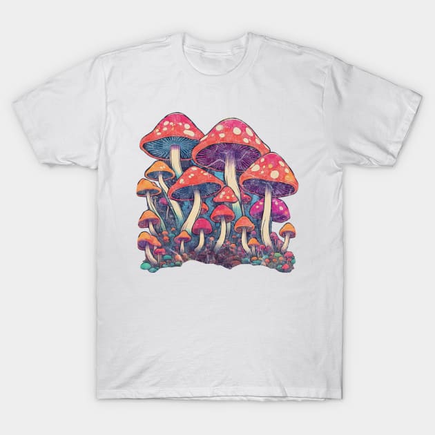 Vintage Mushrooms T-Shirt by Kelly Jenkins